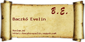 Baczkó Evelin névjegykártya