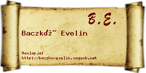 Baczkó Evelin névjegykártya